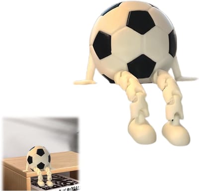 Miniatuur sportballen - Beweegbare basketbal-, voetbal- en volleybalfiguren - Decoratie voor thuiskantoor (voetbalversie)