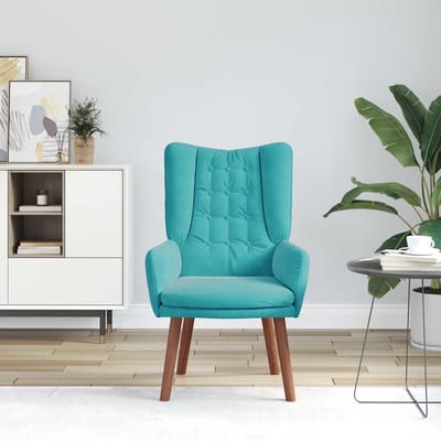 vidaXL - Fauteuil - Turquoise - 63 - x - 67 - x - 94 - cm - Fluweel