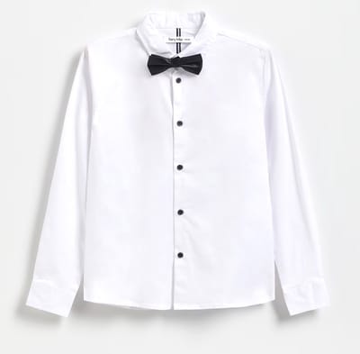 Starry Indigo - Elegant overhemd met vlinderdas - Boy's Shirt - White