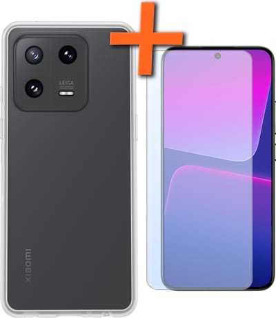 Hoes - Met Screenprotector - Geschikt voor Xiaomi 13 - Sterk & Shockproof - Back Cover - Siliconen Case - Telefoon Hoes - Transparant