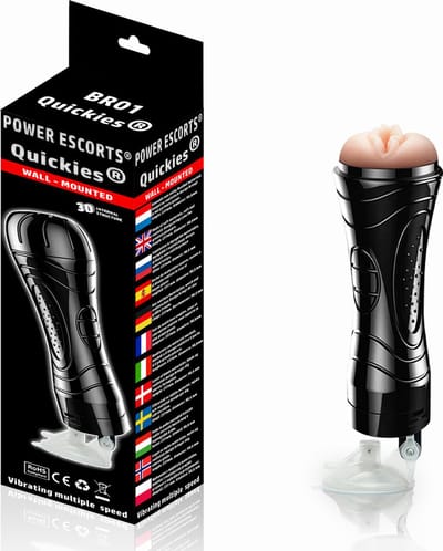 Power Escorts Quickies Vibrerende Masturbator met Zuignap - Cadeaubox