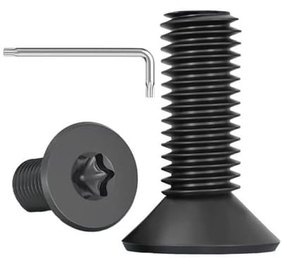 M4 x 12 Torx Verzinkte Schroeven - Roestvrij Staal A2 V2A, Zwart Oxide - 20 Stuks incl. Moersleutel