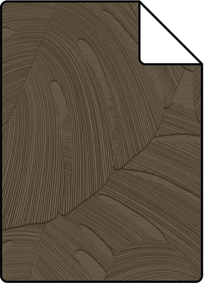 Proefstaal Origin Wallcoverings behang tropische bladeren donker beige - 26,5 x 21 cm - 348026-S