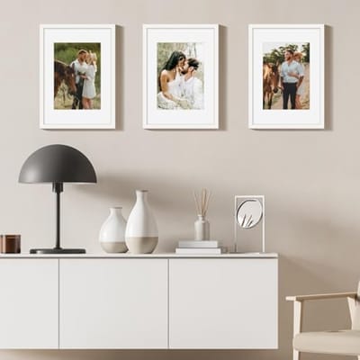 PromoHome A3 Fotolijst Set - 3 Stuks Witte Kunststof Lijsten voor Muurdecoratie
