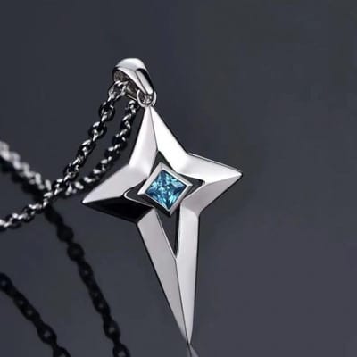 Nieuwe Heren Meteor Hanger Kruis Ketting voor Mannen en Vrouwen Japans en Koreaans Blauwe Ster Vormige Dominante Hanger white