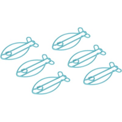 100 stuks Vormgegeven Paperclips Visvorm Metaal Draagbaar Kantoorclips voor Bestandsclassificatie Document blue