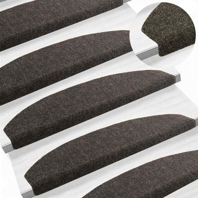 vidaXL - Zelfklevende - trapmatten - 15 - st - 80 - x - 24,5 - x - 3,5 - cm - Antraciet