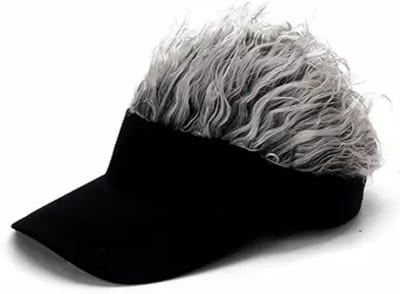 Daity 1-Pack - Herenpruik met zonnekap - zonnekap met pruik - originele verstelbare baseballpet met spikes voor mannen - leuk cadeau