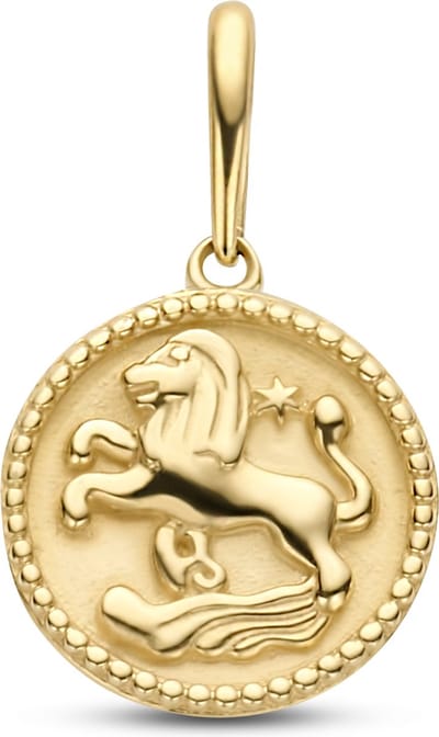 New Bling 9NBG-0275 Gouden Sterrenbeeld - Leeuw - 10 mm Doorsnee - 14 Karaat - Goud