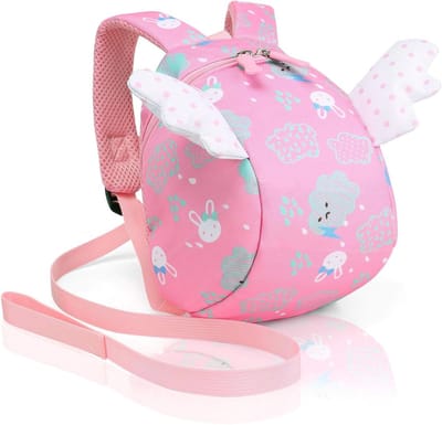Peuter Rugzak - Kinderen Veiligheid - Veilig Op Pad - Met Afneembare Teugels - 25 cm Hoog - Konijntje Roze