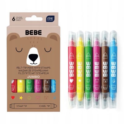 Jumbo Stiften Bebe Friends met Stempel - 6 Kleuren