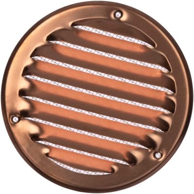 Ventilatierooster Ø 100mm met Insectenhor - Metalen en Koper Ventilatieroosters voor Toevoer en Afvoer