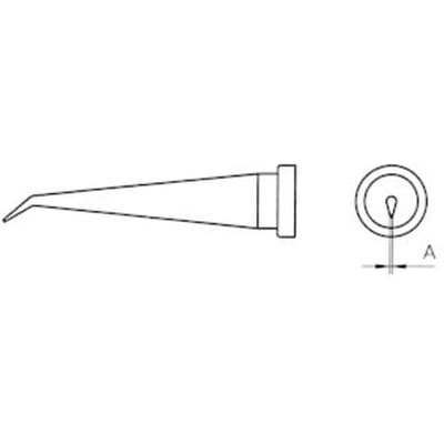 Weller LT-1LX Soldeerpunt Langwerpige, conische, gebogen vorm Grootte soldeerpunt 0.2 mm Inhoud: 1 stuk(s)