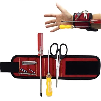 GripMag Polsband - Voor Schroeven, Spijkers en Boorbits - PowerMag Polsband - Sterke Magnetische Gereedschapshouder - GripMag Polsband - Voor Schroeven, Spijkers en Boorbits