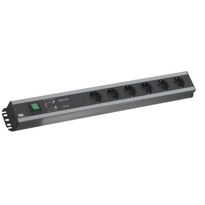 Bachmann 300.012 Overspanningsveilige stekkerdoos 6-voudig Antraciet, Zilver Randaarde stekker 1 stuk(s)