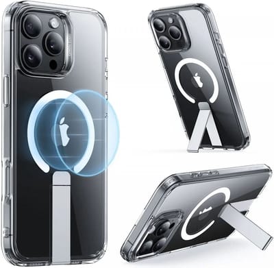 ESR Hoesje Geschikt voor Apple iPhone 16 Pro Max - Compatibel met MagSafe - Boost Flickstand - Back Cover met Standaard - Militaire Bescherming - Transparant