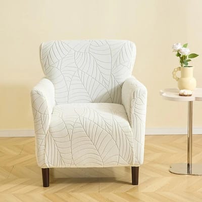 Effen Kleur Jacquard Fauteuilhoes Elastisch Blad Enkele Bankhoes Stofdicht Allesomvattende Bankhoes voor Woonkamer Thuis