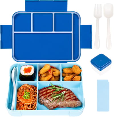 Kinderlunchbox met vakjes-Bento box voor kinderen-lekvrije lunchbox voor kinderen-lunchbox voor meisjes en jongens, snackbox, perfect voor school, kleuterschool en uitstapjes
