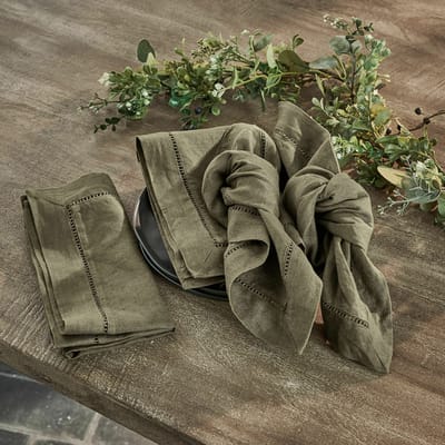 LOBERON Servet set van 4 Covent Garden olijfgroen