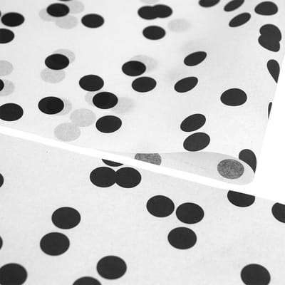 Vloeipapier 35x50cm Dots - Zwart Zijdepapier - 200 vellen