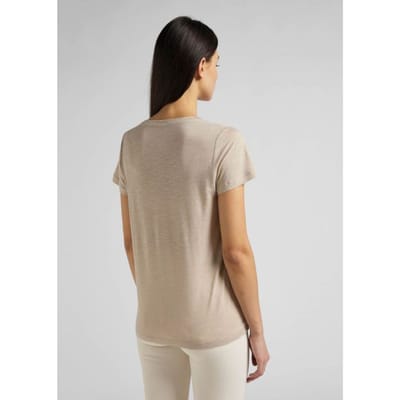 LEE V Neck Oxford Tan - Maat S - Dames T-shirt