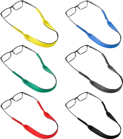 6-pack – Rubberen brillenkoordjes voor gewone brillen en zonnebrillen, antislip brillenhouders voor sport (meerkleurig, 6-pack – alleen de koordjes)