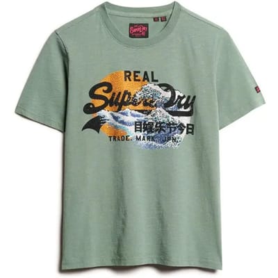 T-shirt met relaxed fit, met print en logo voor dames Superdry Tokyo Vintage