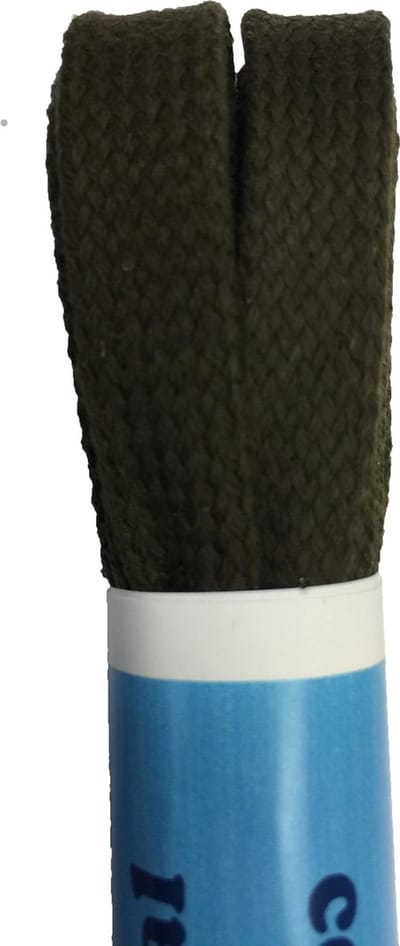 Cordial - schoenveters - Legergroen - wax Plat - veterlengte 120 cm - 7 mm breed - 6-8 gaatjes