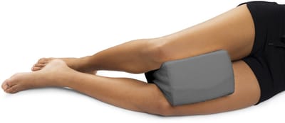 Bodyprotect kniekussen voor zijslapers, orthopedisch beenkussen, traagschuim, voor knie- en rugontlasting, wasbare hoes, Öktex, 20 x 25 cm, grijs