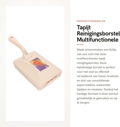 Dailygoods- Reinigingsborstel Multifunctioneel - Handheld Borstel - Tapijtreinigingsborstel - Dubbellaags Roller - Huisdierhaar Verwijderaar - Hoogwaardig Kunststof - Kruimeldief