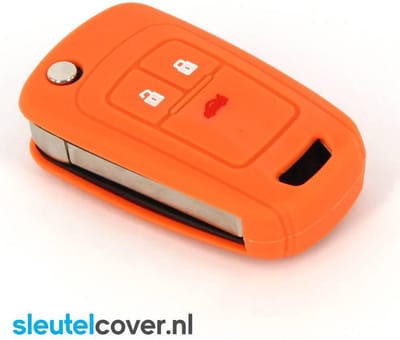 Autosleutel Hoesje geschikt voor Opel - SleutelCover - Silicone Autosleutel Cover - Sleutelhoesje Oranje