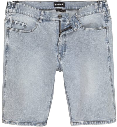 Men Plus - Heren - Bermuda buikfit 5-pocket straight fit - Gebleekt denim - Maat 52