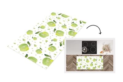 Keukenloper - Loper keuken - Appels - Groen - Sjablonen - 120x60 cm - Keukenloper vinyl