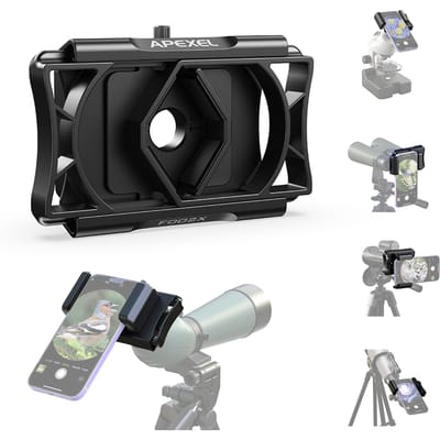 APEXEL APL-F002X Telescoop Telefoonadapter 360 graden Draaibare Telefoonhouder voor Telescoop Telefoonhouder voor without Remote Shutter