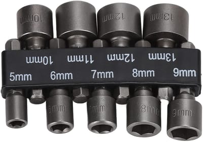 ONF3 - Doppenset - Slijtvaste 1/4 inch bits - Hoogwaardige chroom-vanadiumstaal - 9 stuks - Geschikt voor elektrische boormachine - Perfect voor...
