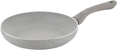 Koekenpan - Kooplaag pan - Gezond Bakken - Stevige Soft Touch handgreep - 24cm - Grijs