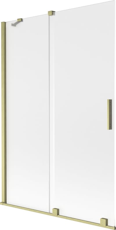 Mexen Velar badwand tweevleugelig schuifbaar 120 x 150 cm, ijs, goud geborsteld - 896-120-000-31-55