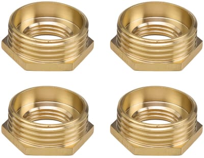 Dailygoods- Verloopnippel 1 inch naar 1/2 inch - 4 stuks - Messing - Buitendraad/Binnendraad - Betrouwbare afdichtverbinding - Lange levensduur - Fitting