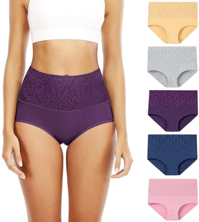 Dailygoods - Vrouwen Katoen Ondergoed Hoge Taille Slipje - Dames Panty Plus Size Multipack