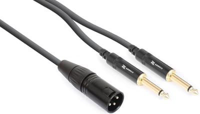 XLR - 6,3mm mono Jack splitterkabel - PD Connex XLR splitterkabel 1x XLR (m) - 2x 6,3mm mono jack (m) - 150cm