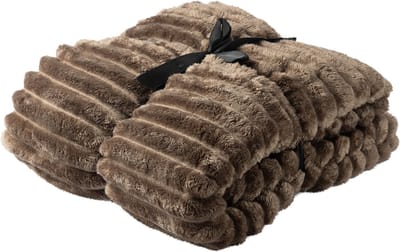 Dutch Decor - Plaid 150x200 cm - RICKY - superzacht, extra dik, warm, donzig, flannel fleece – taupe