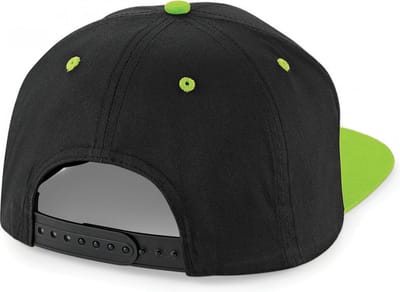 Beechfield 5 Panel Contrast Snapback Cap B610C - Black / Lime Green - One size