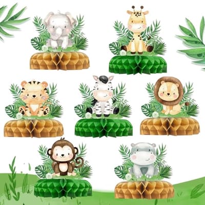 Jungle Dieren Verjaardagsdecoraties Set - Groene Tafeldecoraties en Feestdecoraties voor Safari Thema