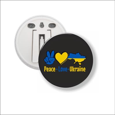 Button Met Clip - Peace Love Ukraine - Oekraine