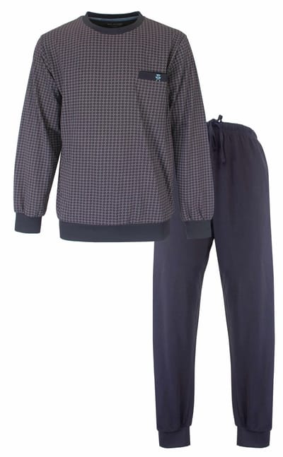 Paul Hopkins Heren Pyjama - Katoen - Lange Mouwen - Grijs - Maat S