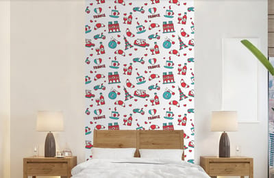 Behang - Fotobehang Patroon - Frankrijk - Vlag - Breedte 120 cm x hoogte 240 cm