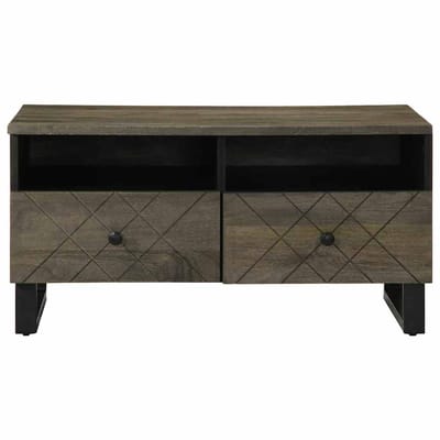 vidaXL - Salontafel - 80x54x40 - cm - massief - mangohout - zwart