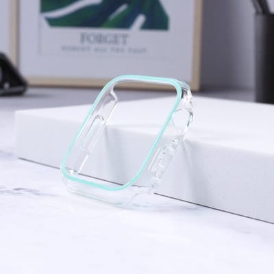 Beschermende watch case - hoesje - geschikt voor Apple Watch Series 7 en 8 - 45 mm - mintgroen