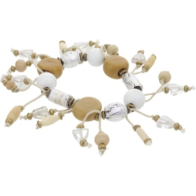 Behave – Armband – Beige – Antiek goudkleurig – Bohemian – Ibiza stijl – Kralen