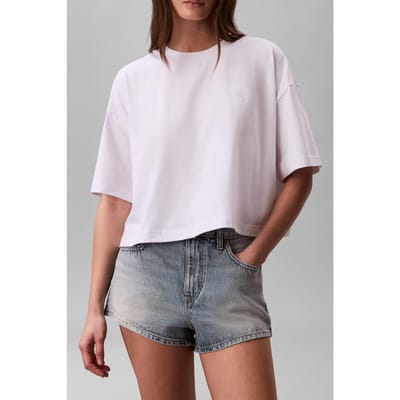 Calvin Klein Ss Cropped Boxy Tee Bright White Taglia: S | Maglie Sportivi Outlet | Donna | Bianco